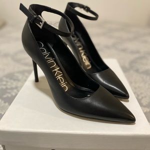 Calvin Klein pointy toe black heels